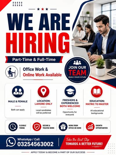 NEED URGENT STAFF OF 50 PERSONS FOR OFFICE WORK AND ONLINE WORK