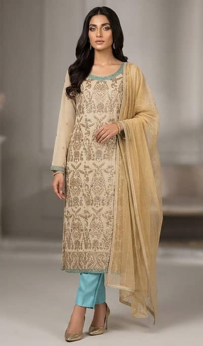 Discounted ZFM Luxury Designer Formal Wedding fully worked dress