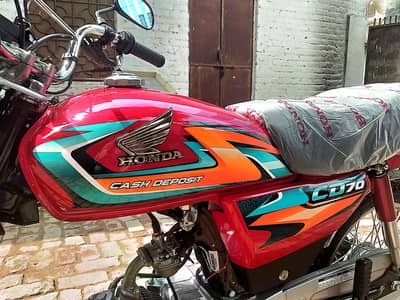 Honda CD70 2027 sticker Red color