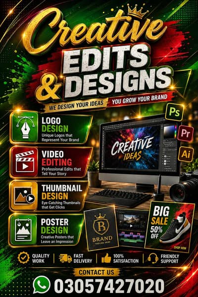 video editing and poster or logo design