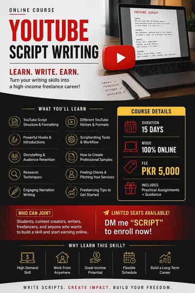 Content writing/youtube script writing/freelancing