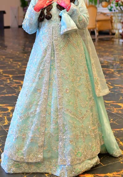 sea green bridal embroided maxi