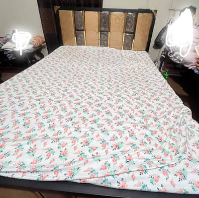 Iron King Size Bed with Storage - Good Condition - Karachi