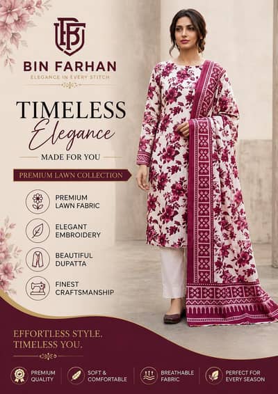 3-Piece Printed Lawn Collection