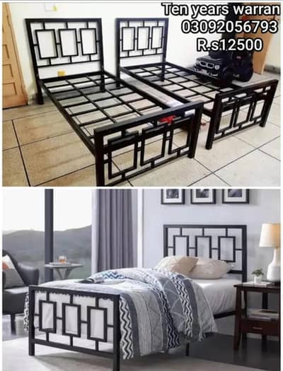 Iron Single Bed//Double Bed//Bed Set/iron Furniture//Steel Bed