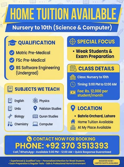 Bahria Town/Orchard Tutor