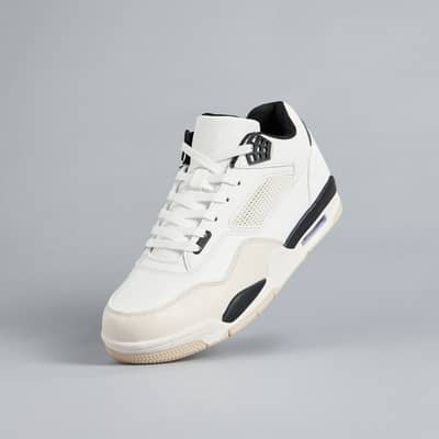  Premium White & Black High-Top Sneakers – Size 46   Br