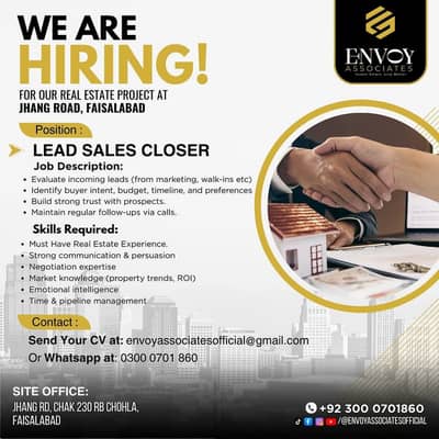 Lead Sales Closer required im Real Estate Project