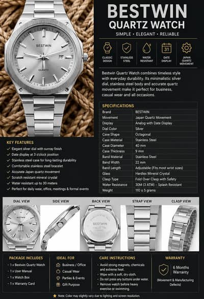 BESTWIN Men's Quartz Watch