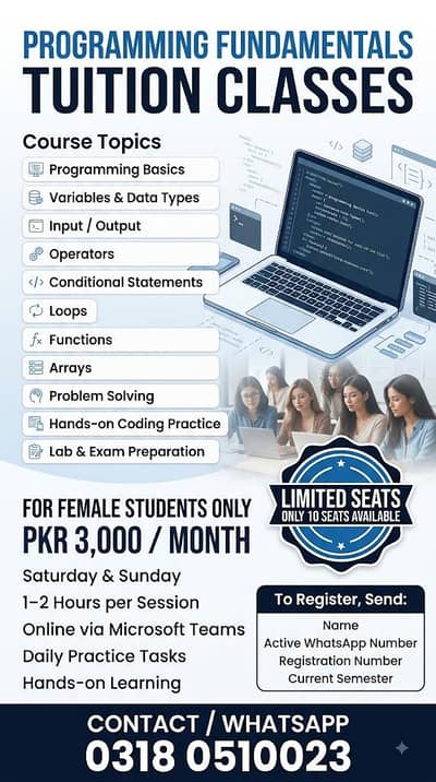 Programming Fundamentals Tutor Online