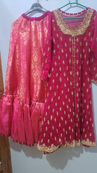 farshi lehenga with long frock