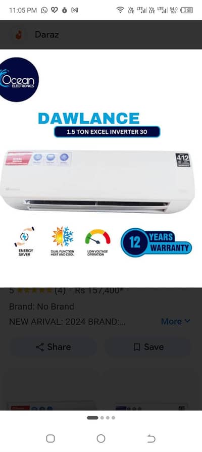 Dawlance excel 30 1.5 ton invertor