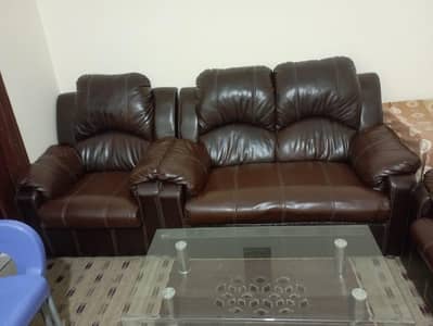 ​7 Seater Dark Brown Leatherette Sofa Set – Available For Sale
