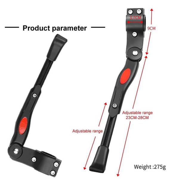 Adjustable Aluminum Alloy Bicycle Kickstand | Heavy-Duty Side Stand for MTB, Road & Hybrid Bikes (20" 22" , 24" 26" 27.5 -29" Wheels)"