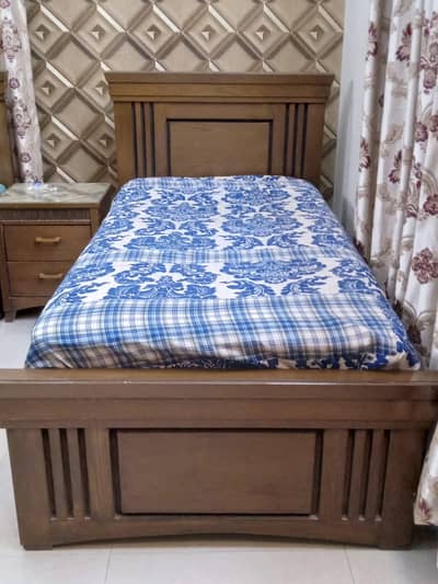 Wooden Single bed (Patex wood) with mattress (72 x 36) (Extra Storage)