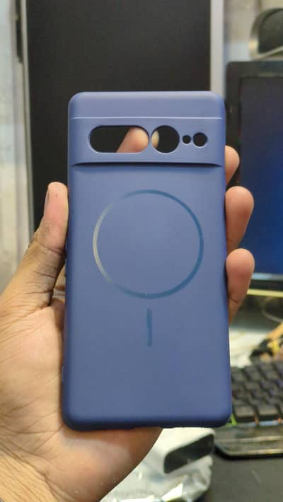 BLACK LEATHER cover for pixel 7 pro and blue silicon cover also