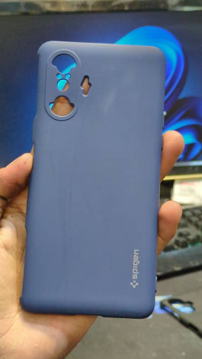silicon case for redmi k40 gaming black and blue color