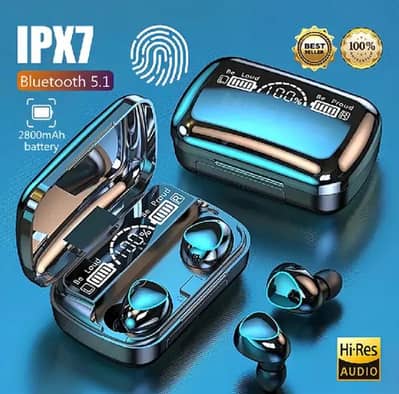 wireless earbuds instant pariring Black with Bass touch Controls M10