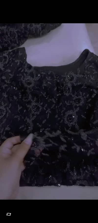 Black net saree