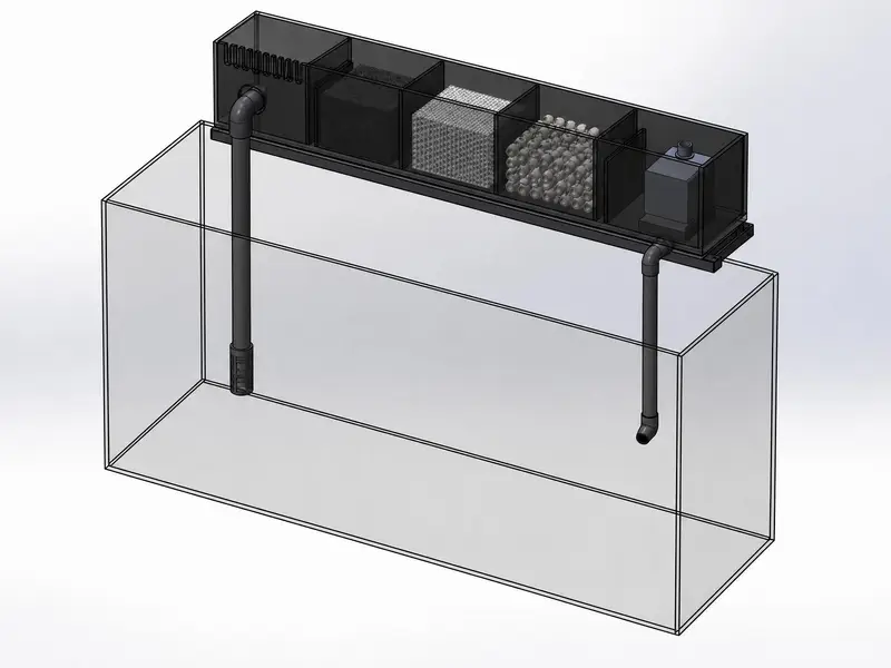 Custom Aquarium Making with internal or top sump and matten filter — photo 4