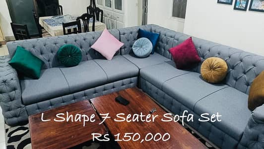 L Shape & 5 seater Sofa, 1 Dewan ,1 Center Table and 2 small tables