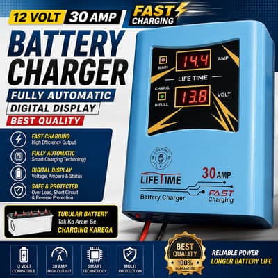 Battery Charger 12 Volt 30A New Automatic Tubular Charger