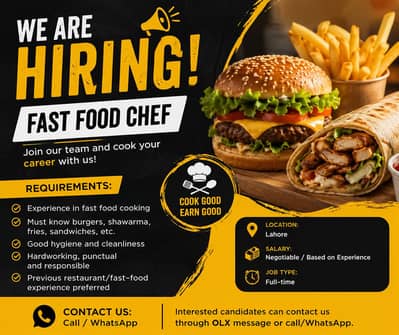 Fast Food Chef Required – Experienced Chef Needed