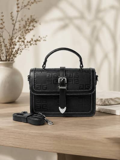 Stylish Black Ladies Crossbody Handbag