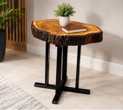 premium live edge coffee table | Modern solid wood center & side table