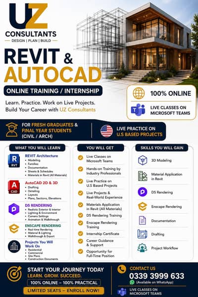  REVT & AUTOCAD ONLINE TRAINING + INTERNSHIP