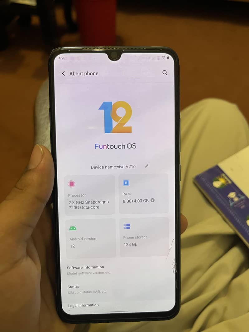 Vivo V21e (8/128GP) snapdragon processor 4