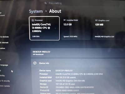 Hp Ay series AY072NIA LAPTOP I3 6TH GENERATION