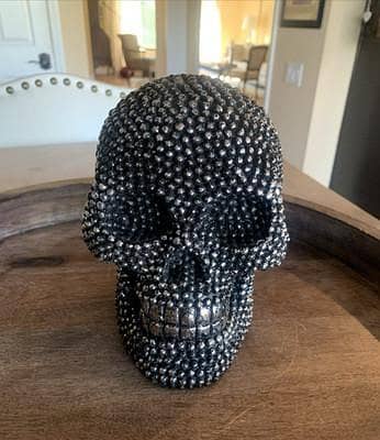 Gothic Skull Head Black Dotted