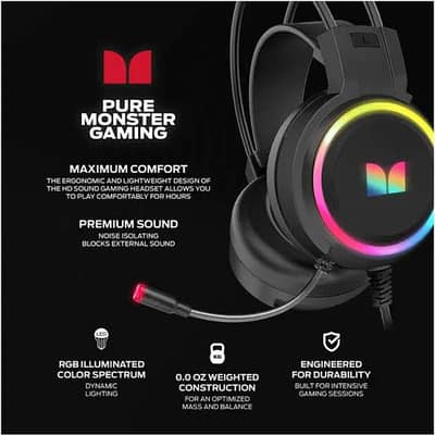 Headphones Monster gaming RGD Light with Mic