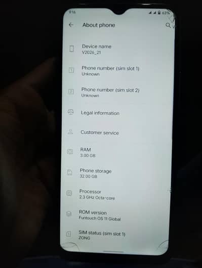 Vivo Y20 3GB 32GB Urgent sale PTA approved Pura mobile ok h