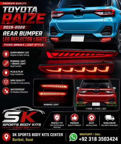 Toyota Raize Back Bumper Reflector Lights Third Break Lamp