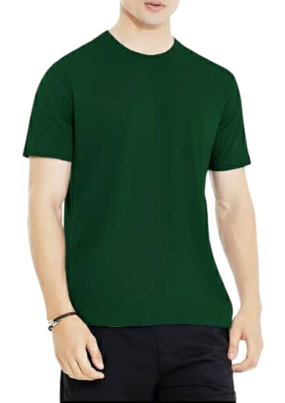 Premium Plain Round Neck T-Shirt for Men - Bottle Green