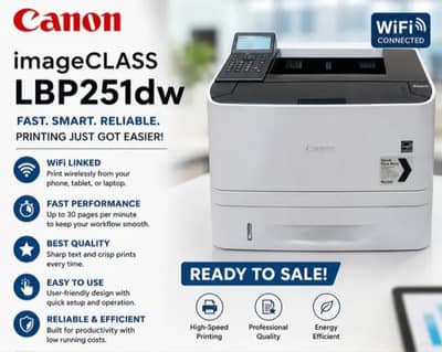 Canon Model LBP 251 DW. Double-side printing WiFi printer.