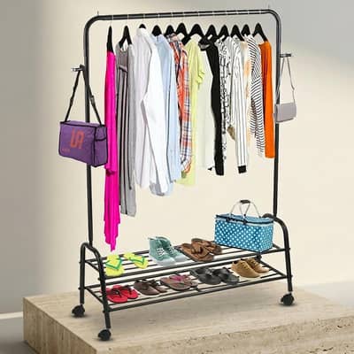Clothes Hanger Rack with Shoe Rack