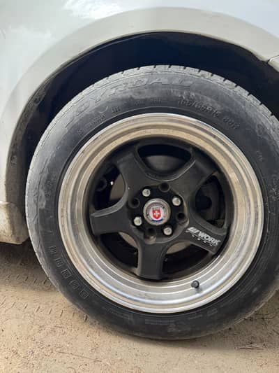 Alloy rims with tyre