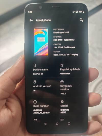 One Plus 5T 8Gb 128GB