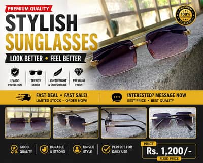 High Quality Stylish Sunglasses – Premium Look – Rs. 1500