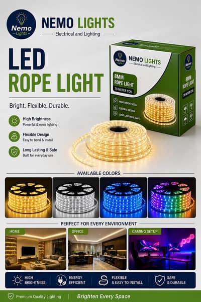 Rope light RGB high quality 70 meter coil