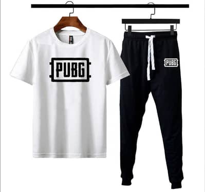 Men track suit White Black pUBG Graybic Medium to XL