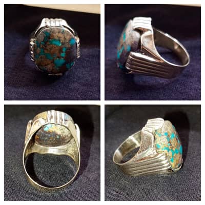 urgent sale copper ring with neshapuri feroza size 20