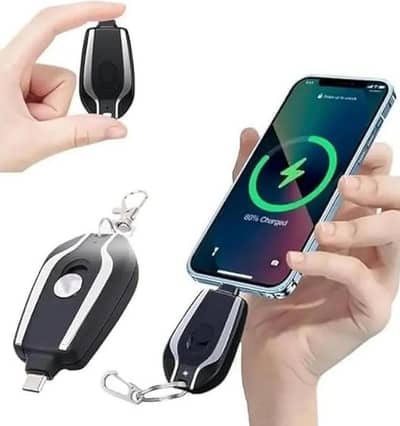 keychain power bank black portable USB charging