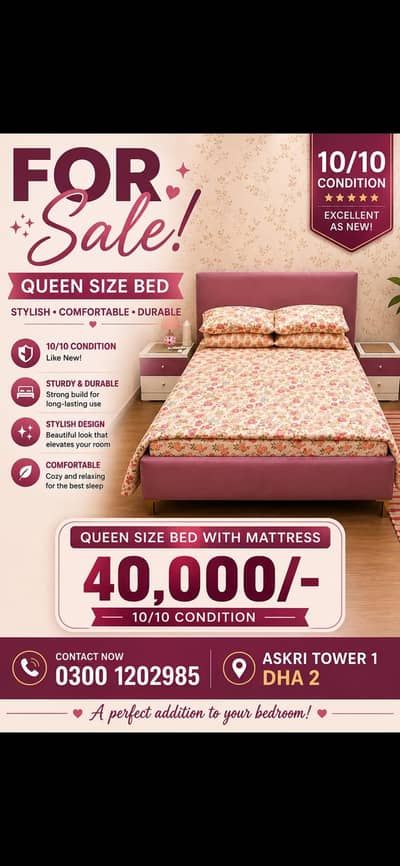 used queen size beds for sale with or without mattress.