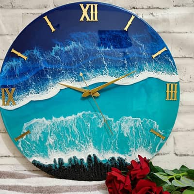 HandMade Wall Clock Epoxy Resin On Your Demand