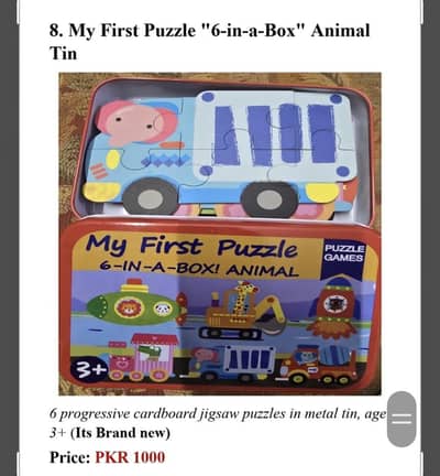 My First Puzzle "6-in-a-Box" Animal Tin