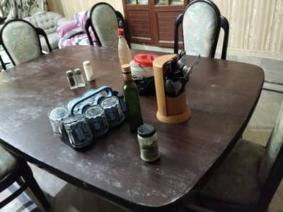 dinning table with 6 chairs wood ka